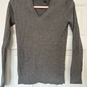 Tommy Hilfiger Charcoal V-Neck Women's Sweater